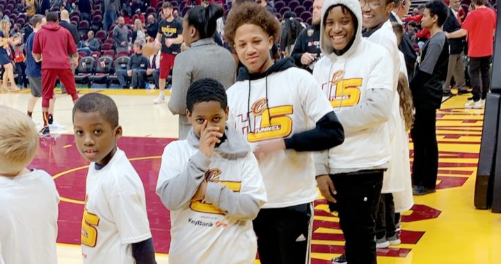 Young Men Emerge on the floor at the Cavs Game